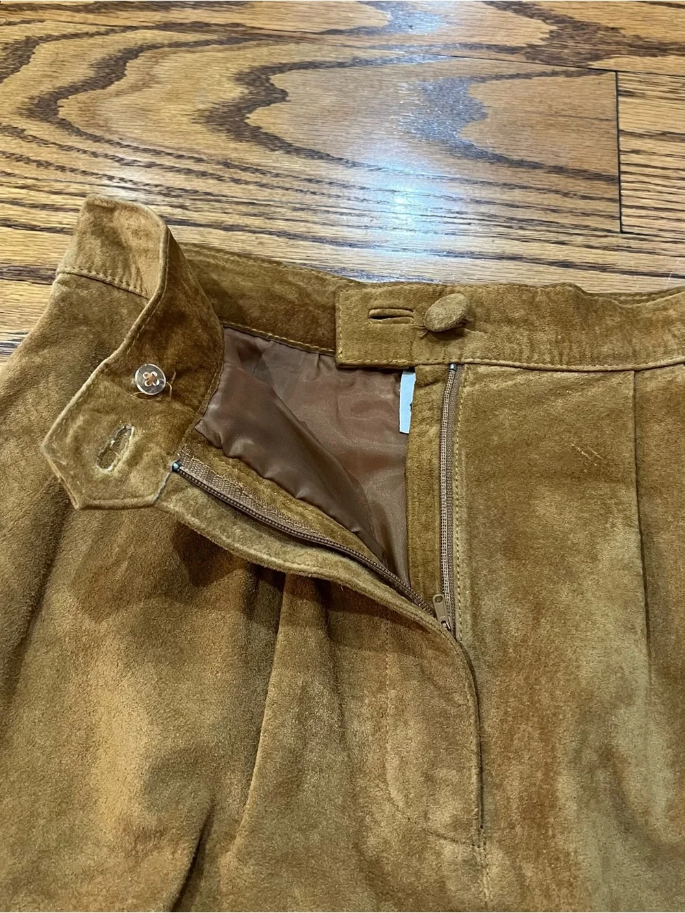 Eagle’s Eye Vintage 80s Suede Midi Skirt Sz 8 Tan Heritage Academia Western Fall